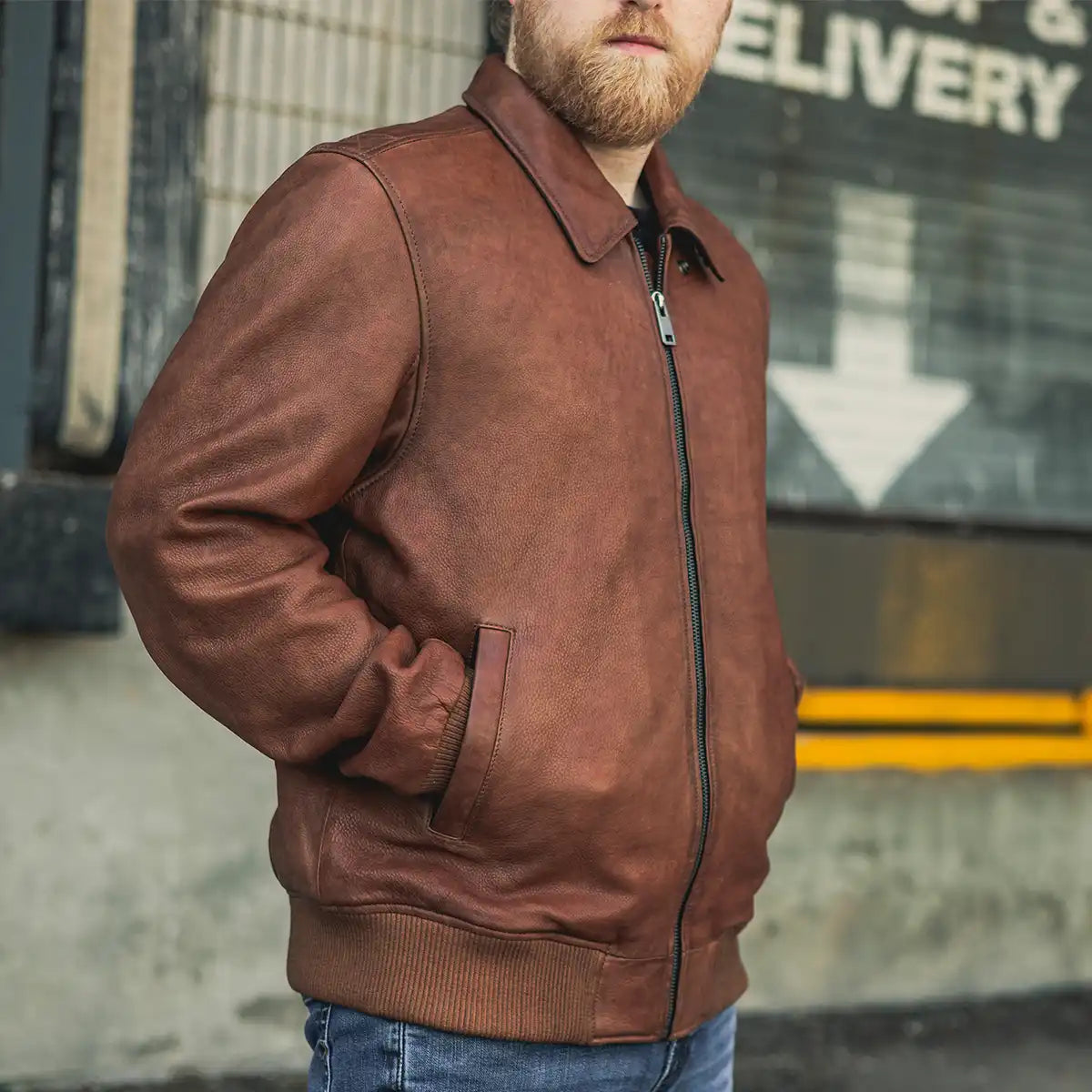 Moto Bomber - Men's Leather Jacket Men's Leather Jacket First Manufacturing Company