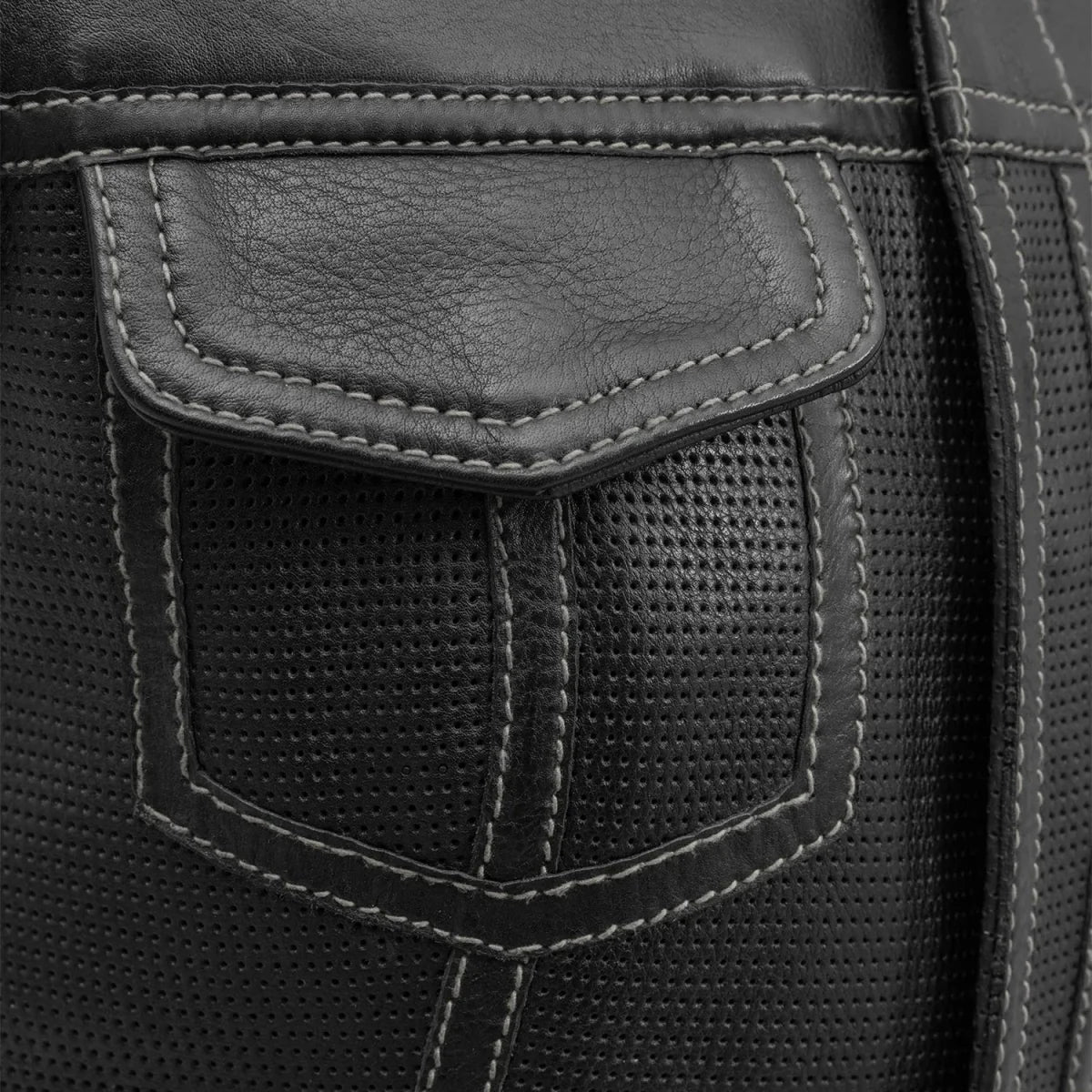 Bonnie Perforated Women's Motorcycle Leather Vest Women's Perforated Leather Vest First Manufacturing Company