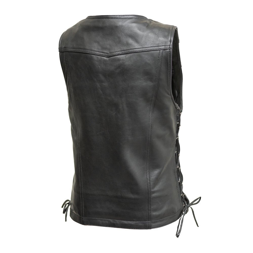 Cindy - Women's Motorcycle Sheepskin Vest Women's Leather Vest First Manufacturing Company