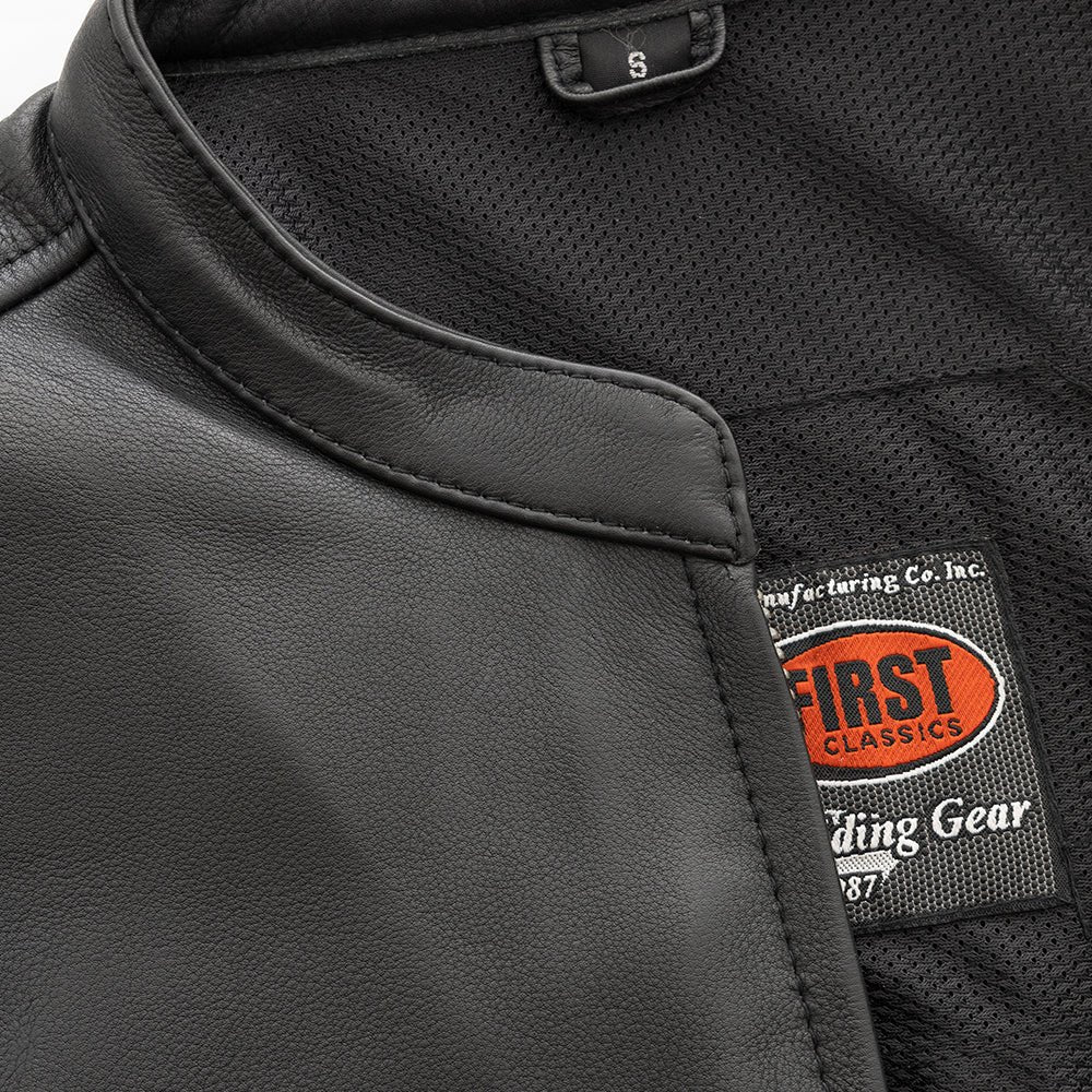 Club House Men's Leather Motorcycle Vest Men's Leather Vest First Manufacturing Company