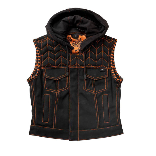 Cross Fox - Women's Club Style Motorcycle Canvas Vest  - Limited Edition Factory Customs First Manufacturing Company XS