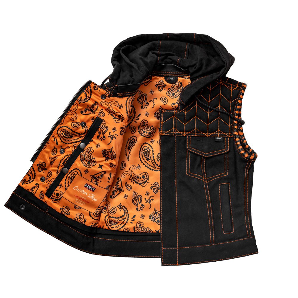 Cross Fox - Women's Club Style Motorcycle Canvas Vest - Limited Edition Factory Customs First Manufacturing Company