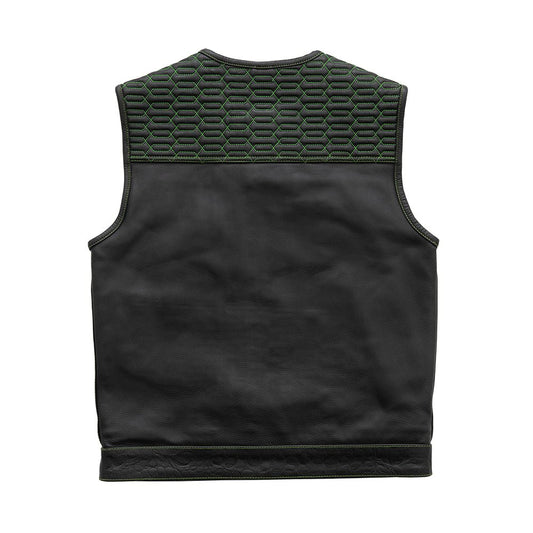 Crysis - Men's Leather Motorcycle Vest - Limited Edition Factory Customs First Manufacturing Company