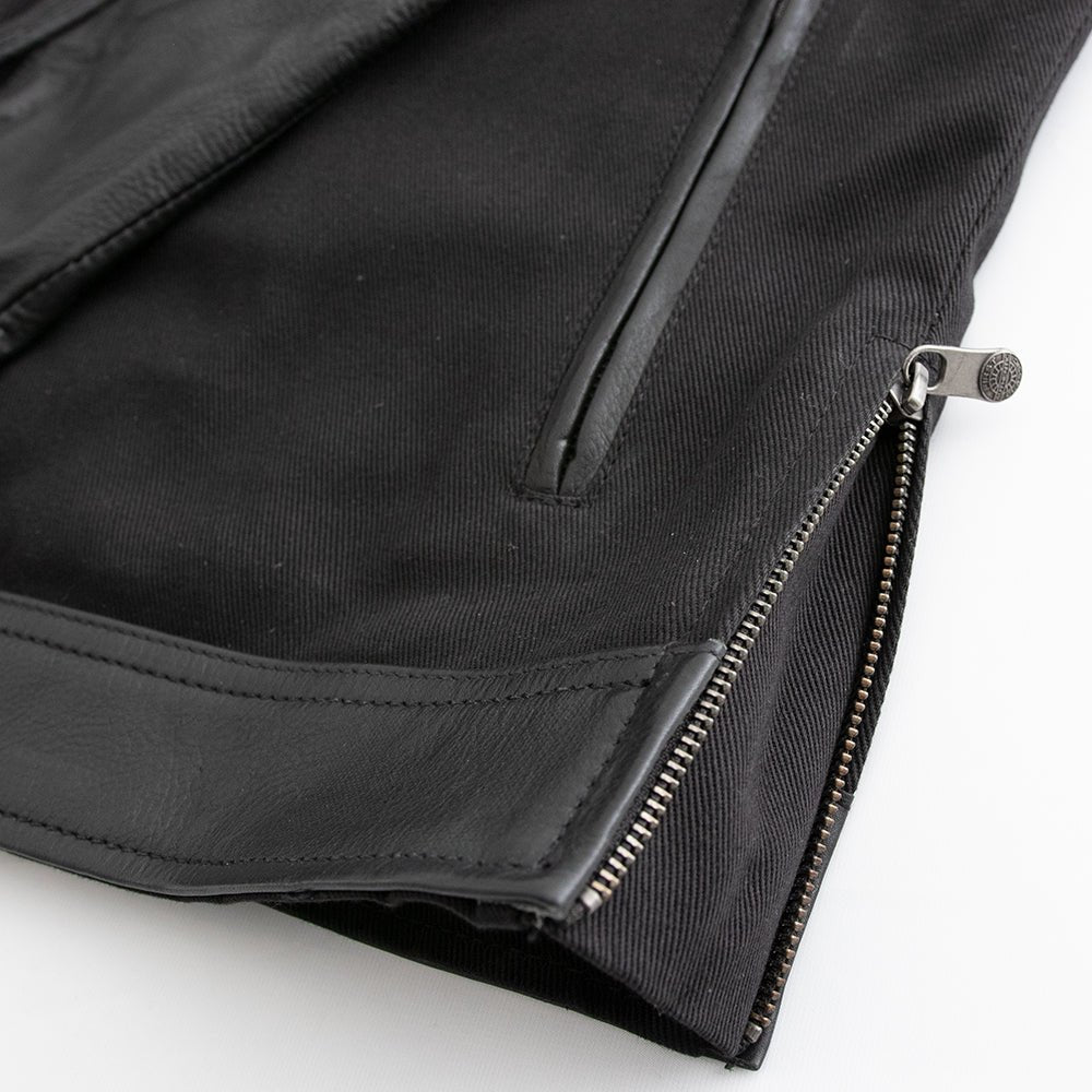 Daredevil Men's Motorcycle Twill/Leather Jacket Men's Twill Jacket First Manufacturing Company