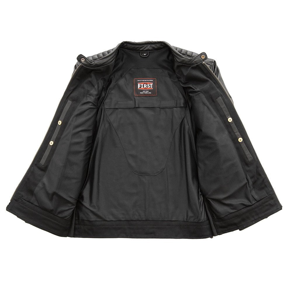 Daredevil Men's Motorcycle Twill/Leather Jacket Men's Twill Jacket First Manufacturing Company