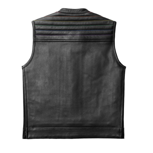 Dio - Men's Leather Motorcycle Vest - Limited Edition Factory Customs First Manufacturing Company