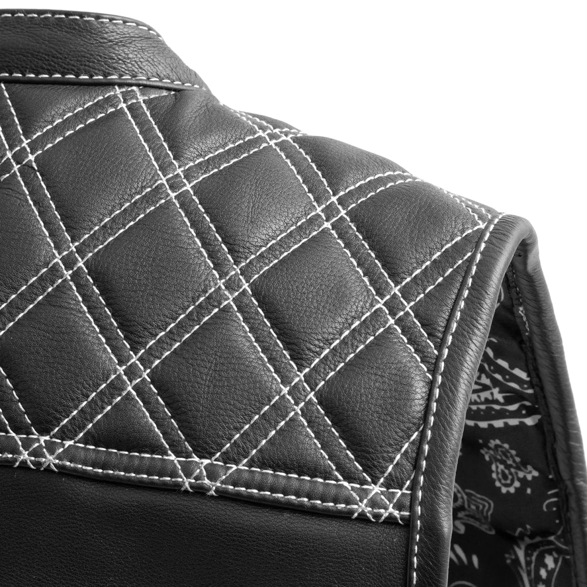 Downside Men's Motorcycle Leather Vest Men's Leather Vest First Manufacturing Company