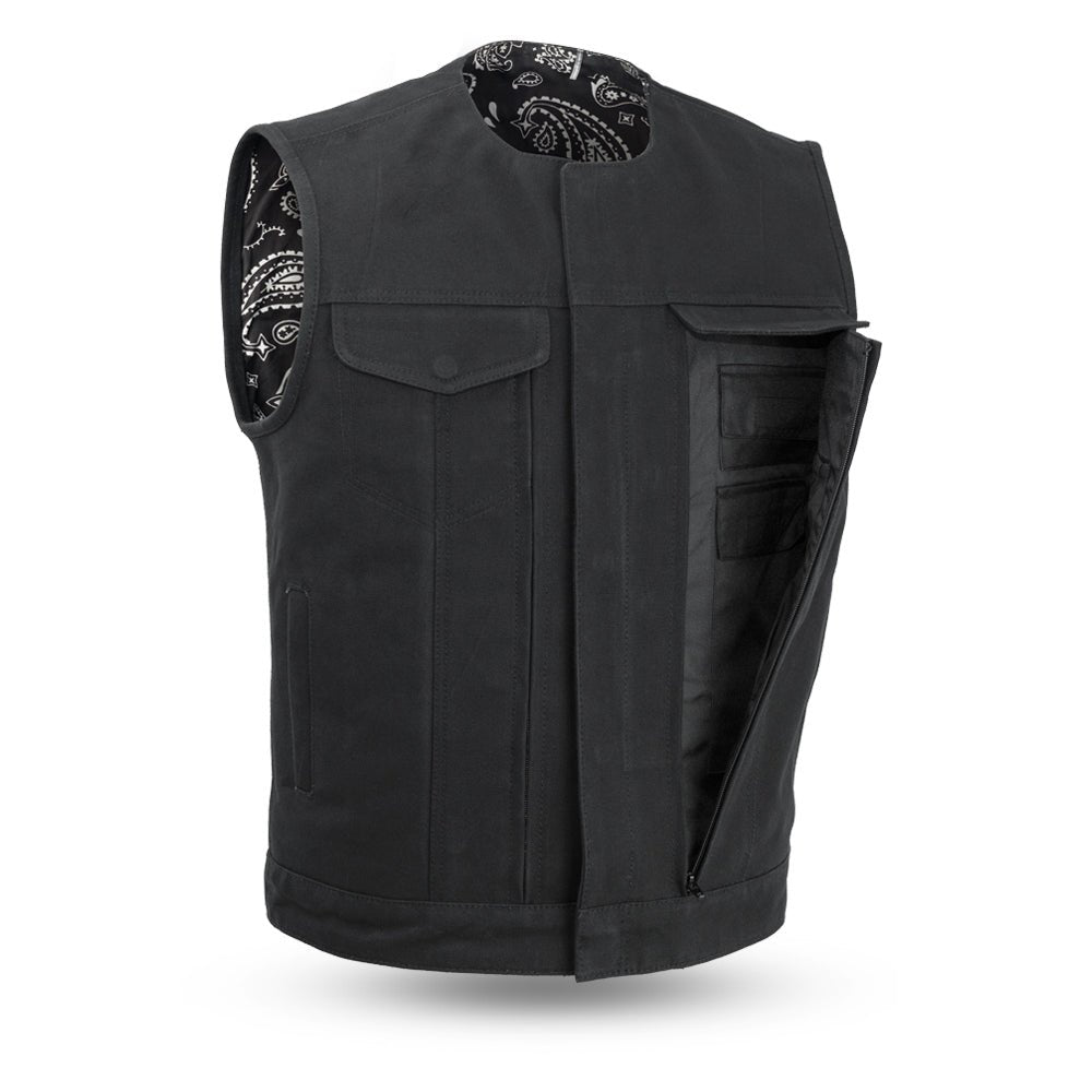 Fairfax V2 Men's Motorcycle Canvas Vest Men's Canvas Vests First Manufacturing Company