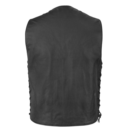 Gun Slinger Men's Motorcycle Western Style Leather Vest Men's Leather Vest Vests