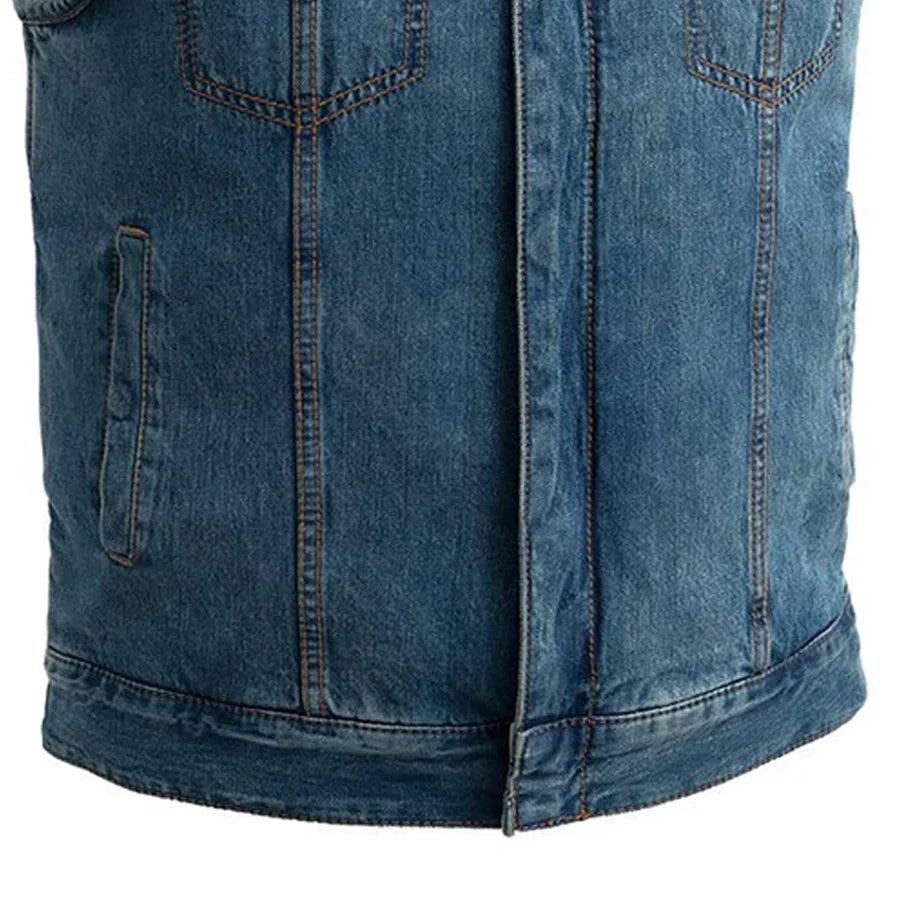 Havoc Men's Denim Motorcycle Vest Men's Denim Vest First Manufacturing Company