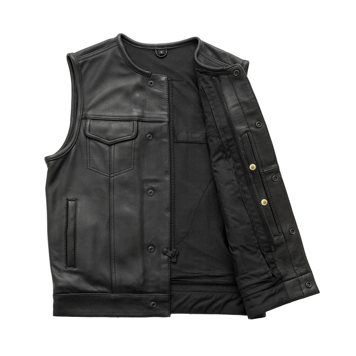 Highside Men's Motorcycle Leather Vest Men's Leather Vest Vests