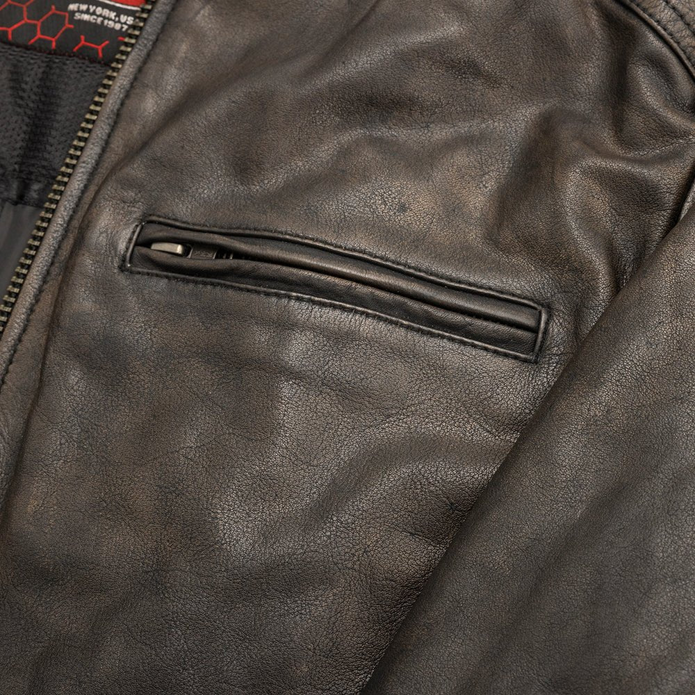Hipster Men's Motorcycle Leather Jacket Men's Leather Jacket First Manufacturing Company