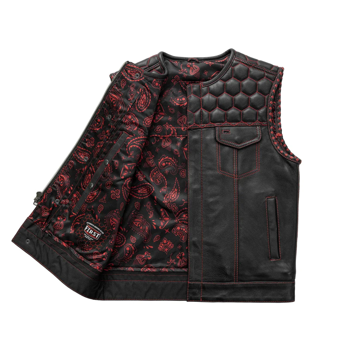 Hornet Men's Club Style Leather Vest Men's Leather Vest Vests