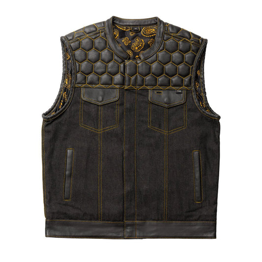 Hornet - Men's Denim Motorcycle Vest - Limited Edition Factory Customs First Manufacturing Company S