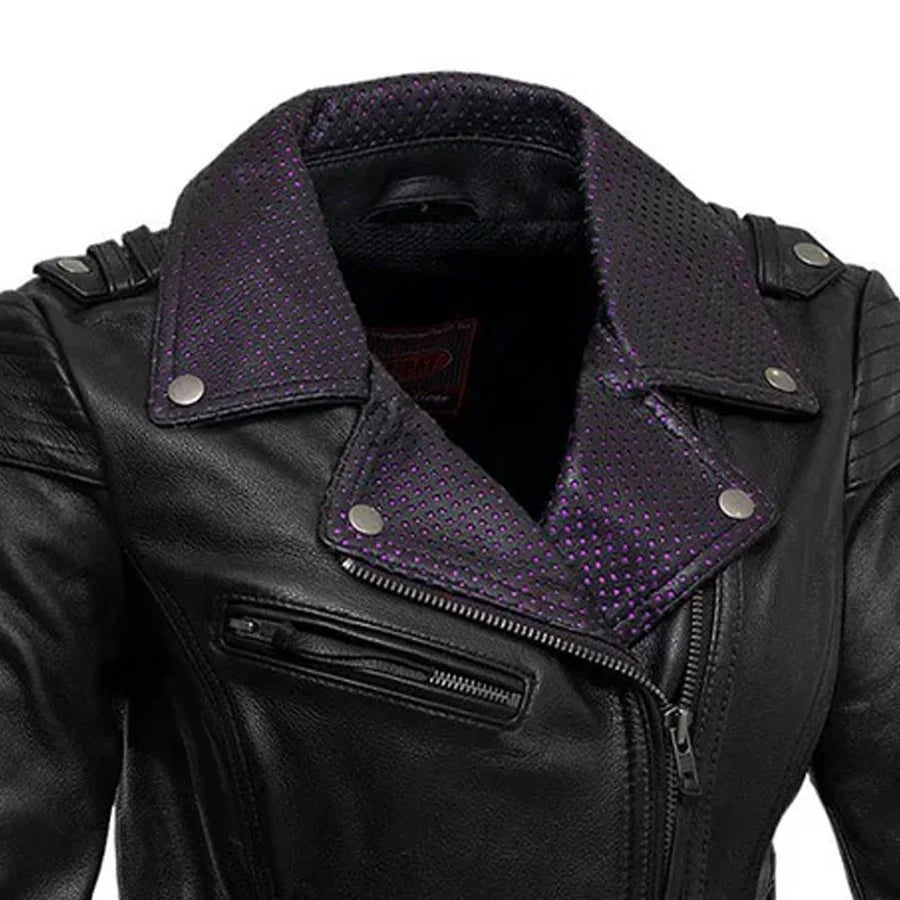 Iris - Women's Motorcycle Leather Jacket Women's Leather Jacket First Manufacturing Company