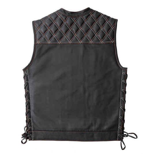 Jack - Men's Leather Motorcycle Vest Factory Customs First Manufacturing Company