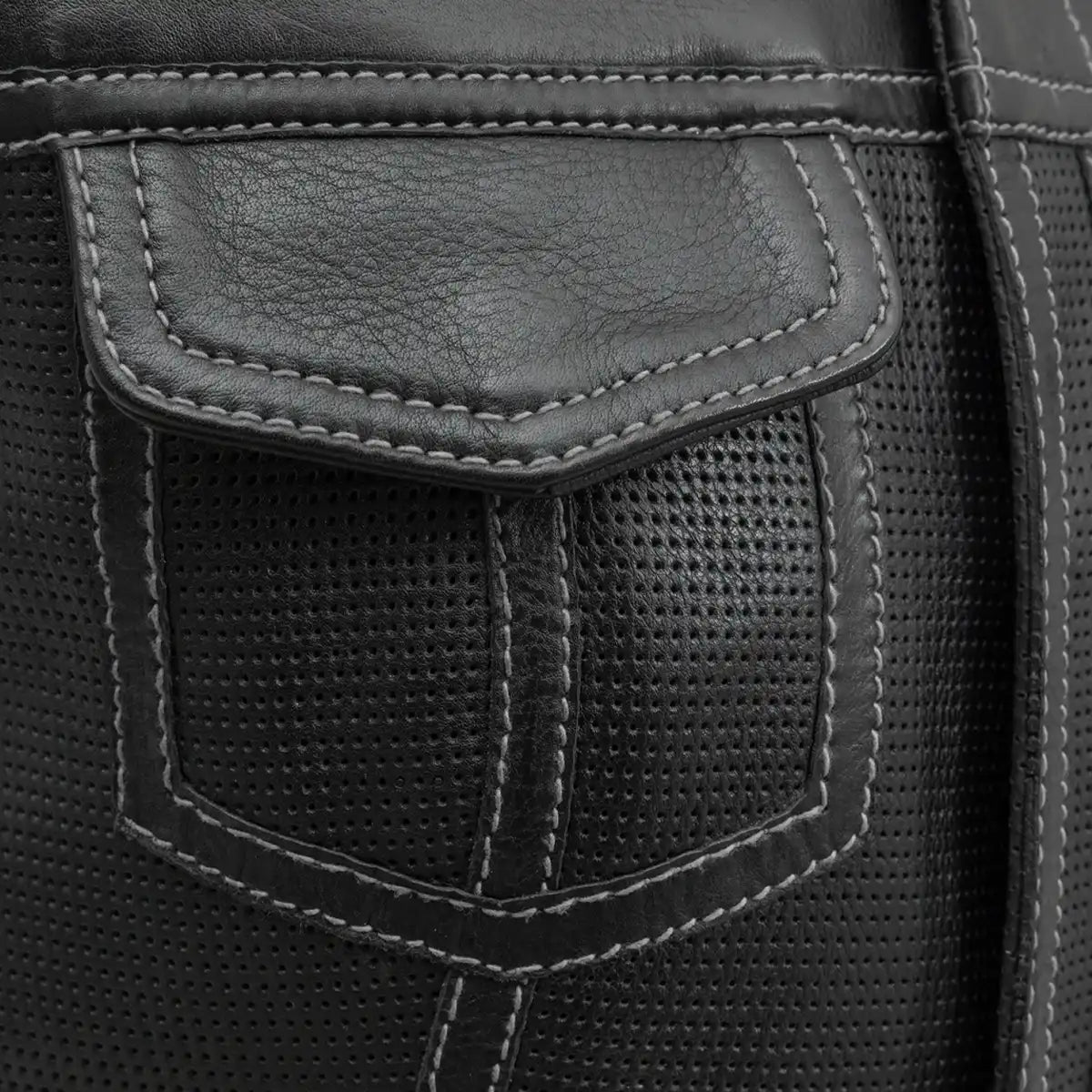 Jessica Perforated Women's Motorcycle Leather Vest Women's Perforated Leather Vest First Manufacturing Company