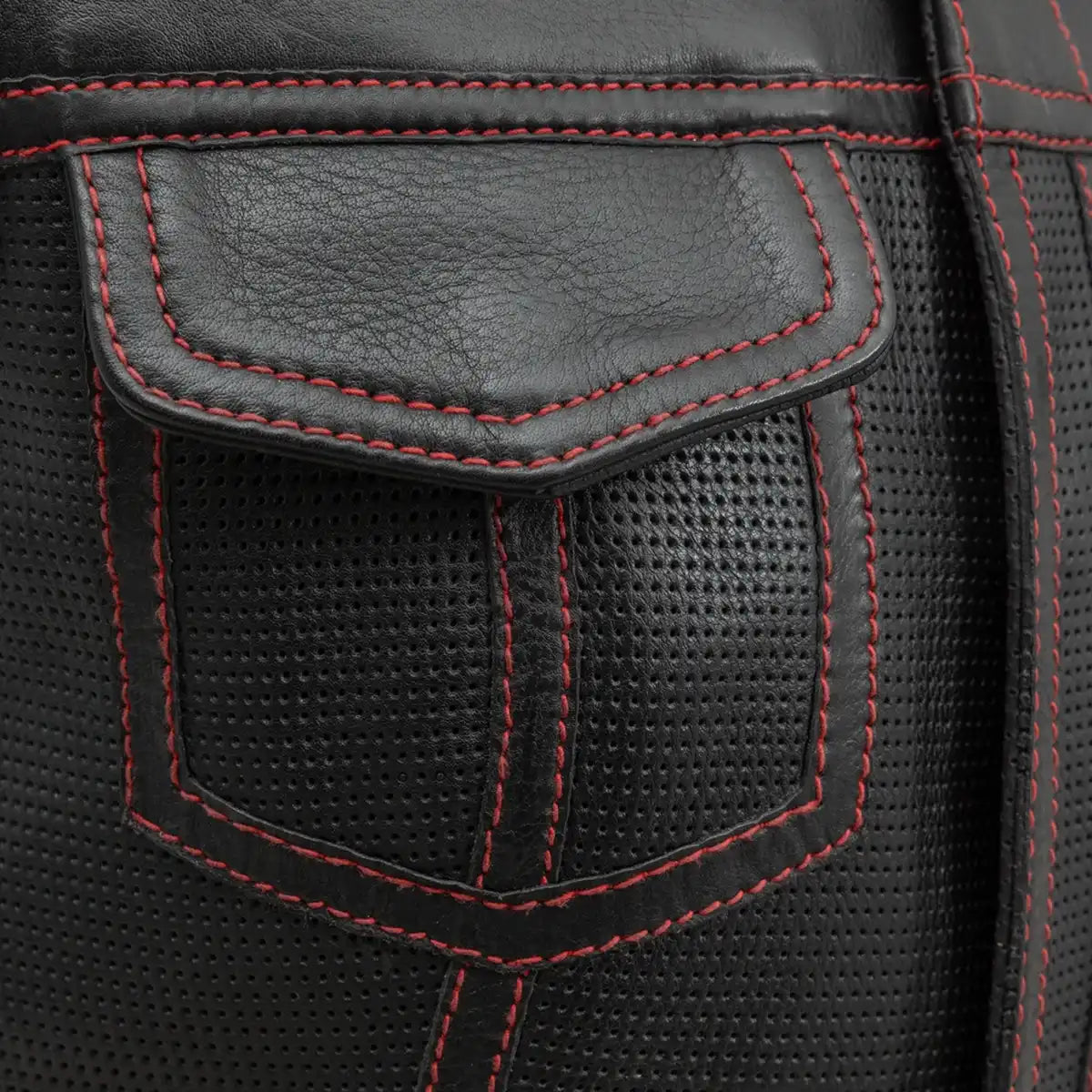 Jessica Perforated Women's Motorcycle Leather Vest Women's Perforated Leather Vest First Manufacturing Company