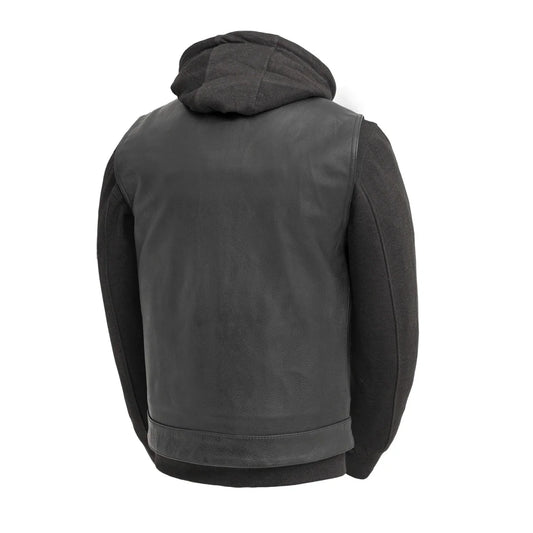 Kent Men's Motorcycle Leather Vest and Hoodie Men's Hoodie First Manufacturing Company