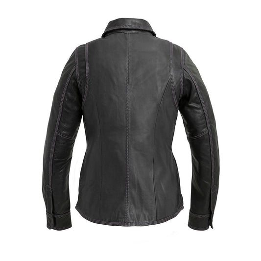 Leela Women's Motorcycle Leather Shirt - Limited Edition Women's Shirt First Manufacturing Company