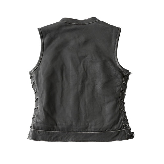 Liberty Women's Club Style Motorcycle Leather Vest - Limited Edition Factory Customs First Manufacturing Company