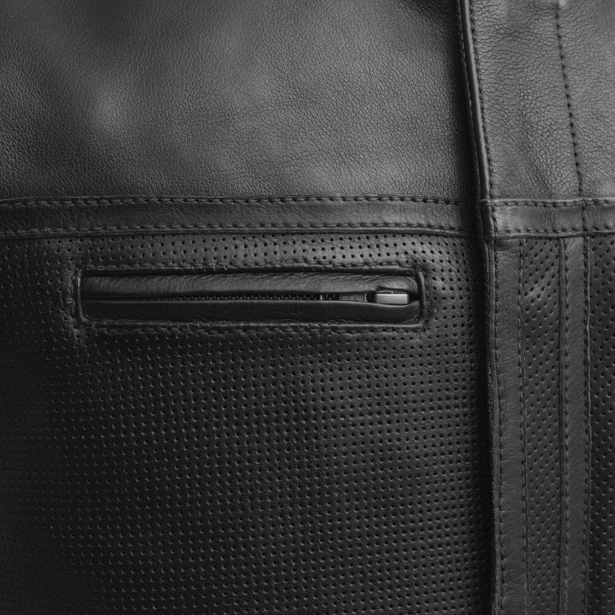 Lowrider Perforated Men's Leather Vest Men's Perforated Leather Vest First Manufacturing Company