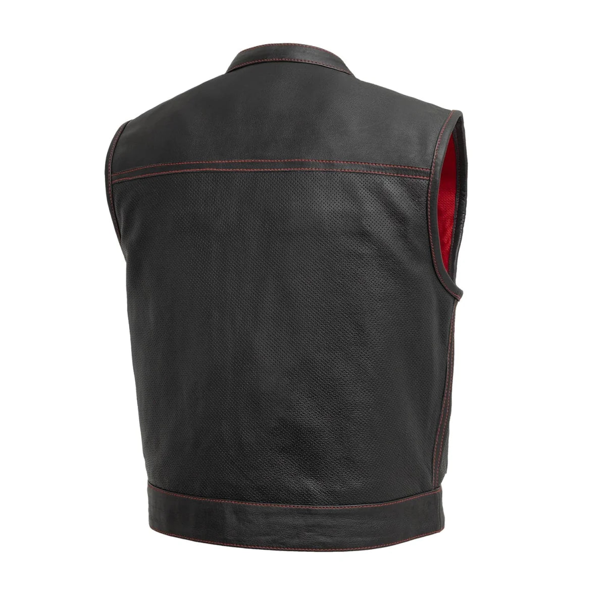 Lowrider Perforated Men's Leather Vest Men's Perforated Leather Vest First Manufacturing Company