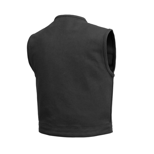 Lowside Black Men's Motorcycle Canvas Vest Men's Canvas Vests Vests