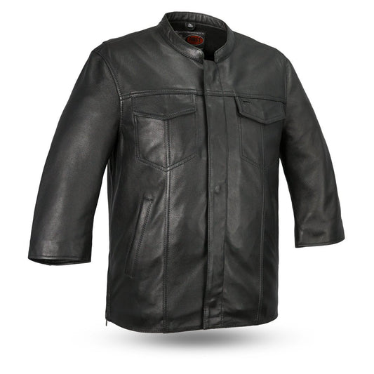Mesa - Men's Motorcycle Leather Shirt Men's Shirt First Manufacturing Company Black S