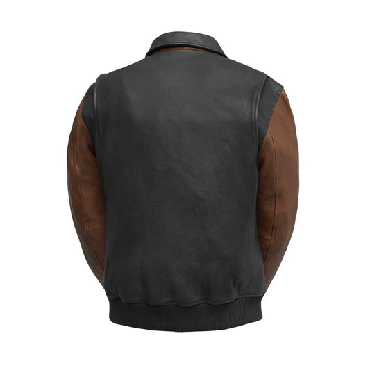 Moto Bomber Two Tone - Men's Leather Jacket Men's Leather Jacket Jackets