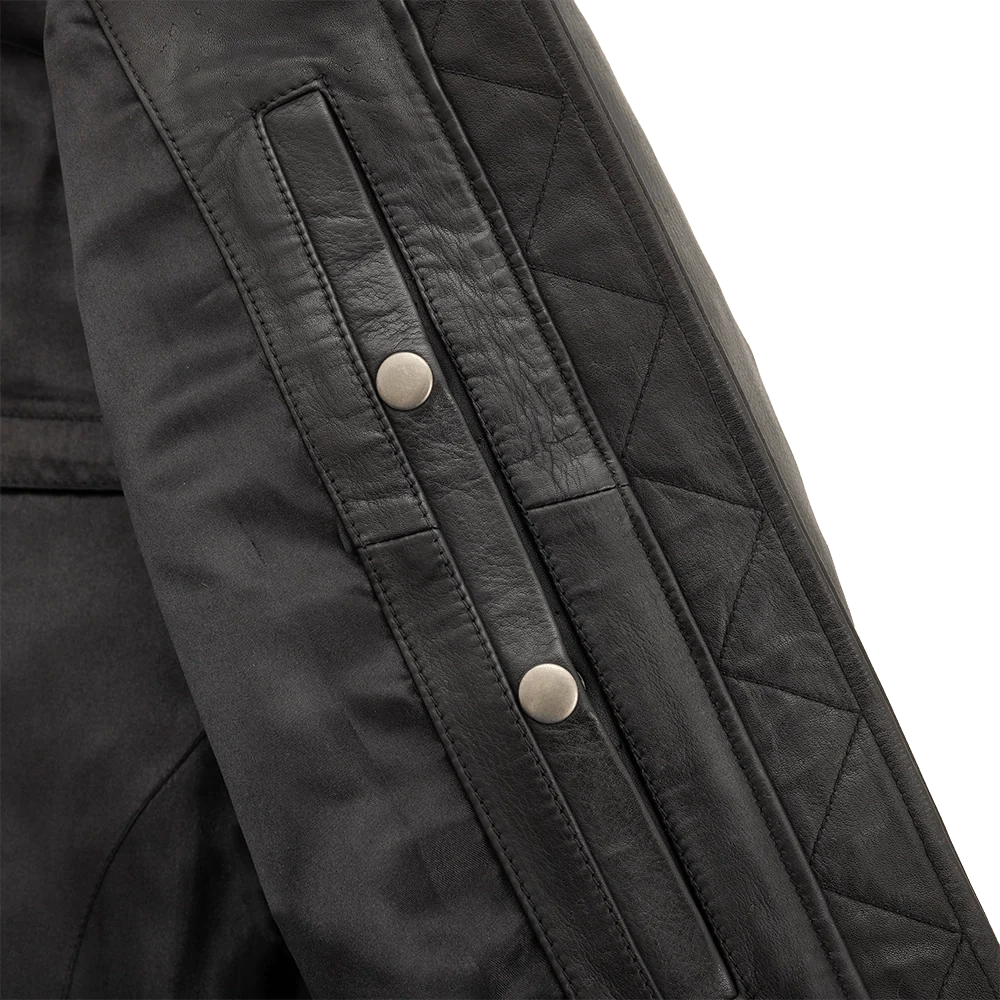 Nancy - Women's Moto Bomber Leather Jacket Women's Bomber Jacket First Manufacturing Company