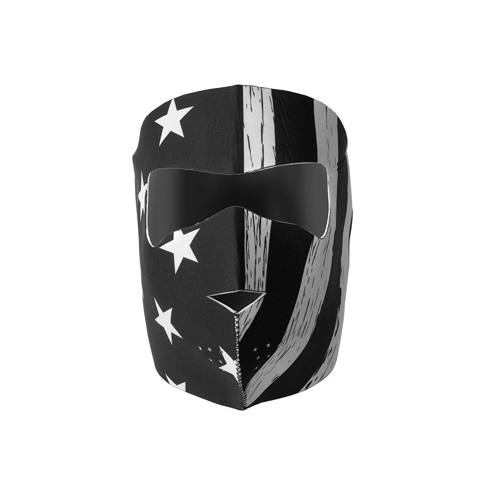Neoprene Full Face Skull Riding Mask Face Mask Accessories Black & White Flag