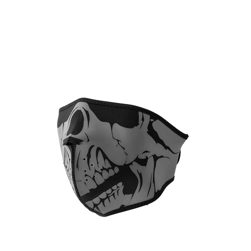 Neoprene Half Face Skull Riding Mask Face Mask First Manufacturing Company Grey & Black