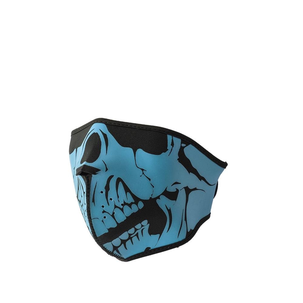 Neoprene Half Face Skull Riding Mask Face Mask First Manufacturing Company Sky Blue & Black