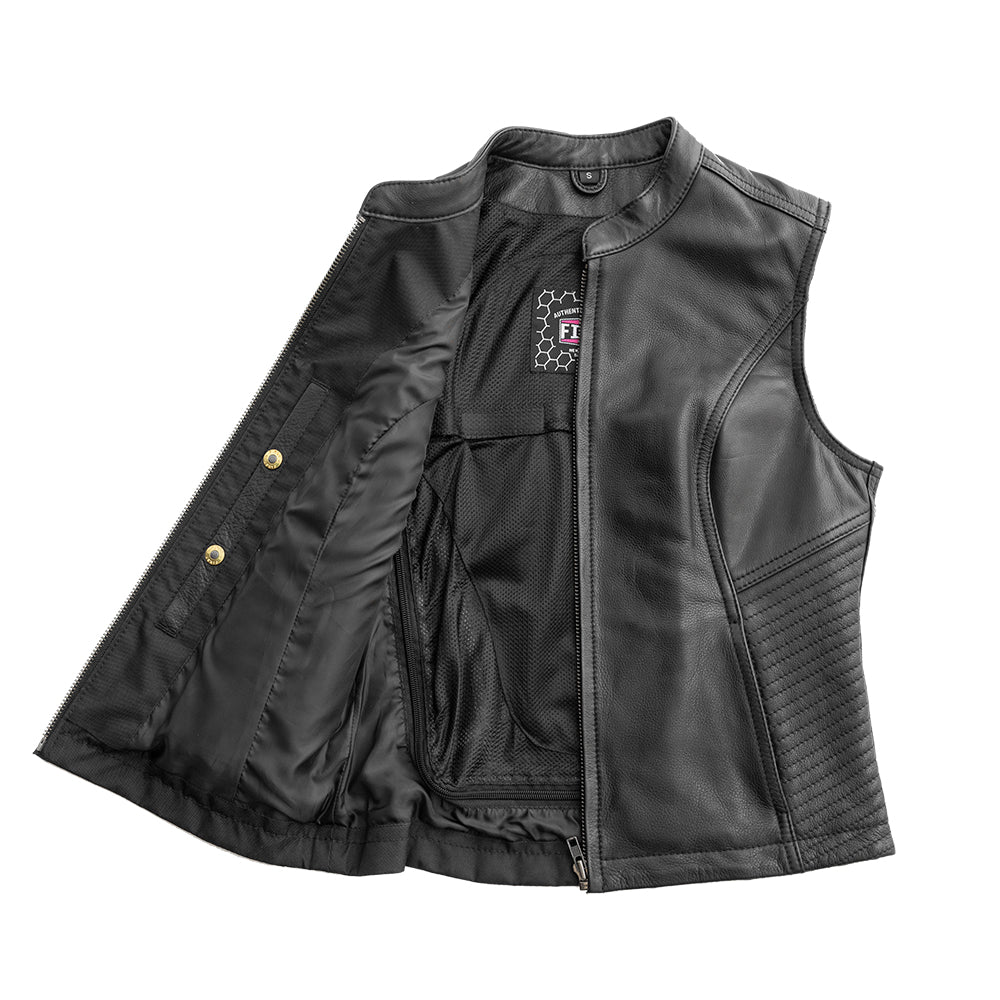 Nina Women's Motorcycle Leather Vest Women's Leather Vest First Manufacturing Company