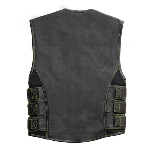Ninja - Men's Swat Style Leather Motorcycle Vest - Limited Edition Factory Customs First Manufacturing Company
