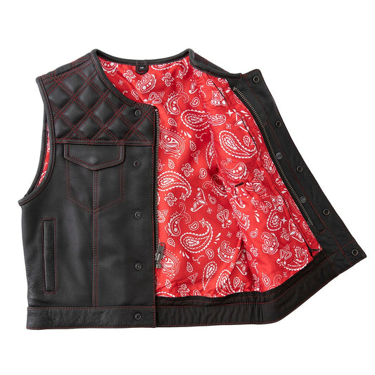 Nova - Men's Leather Lowside Vest - Limited Edition Factory Customs First Manufacturing Company