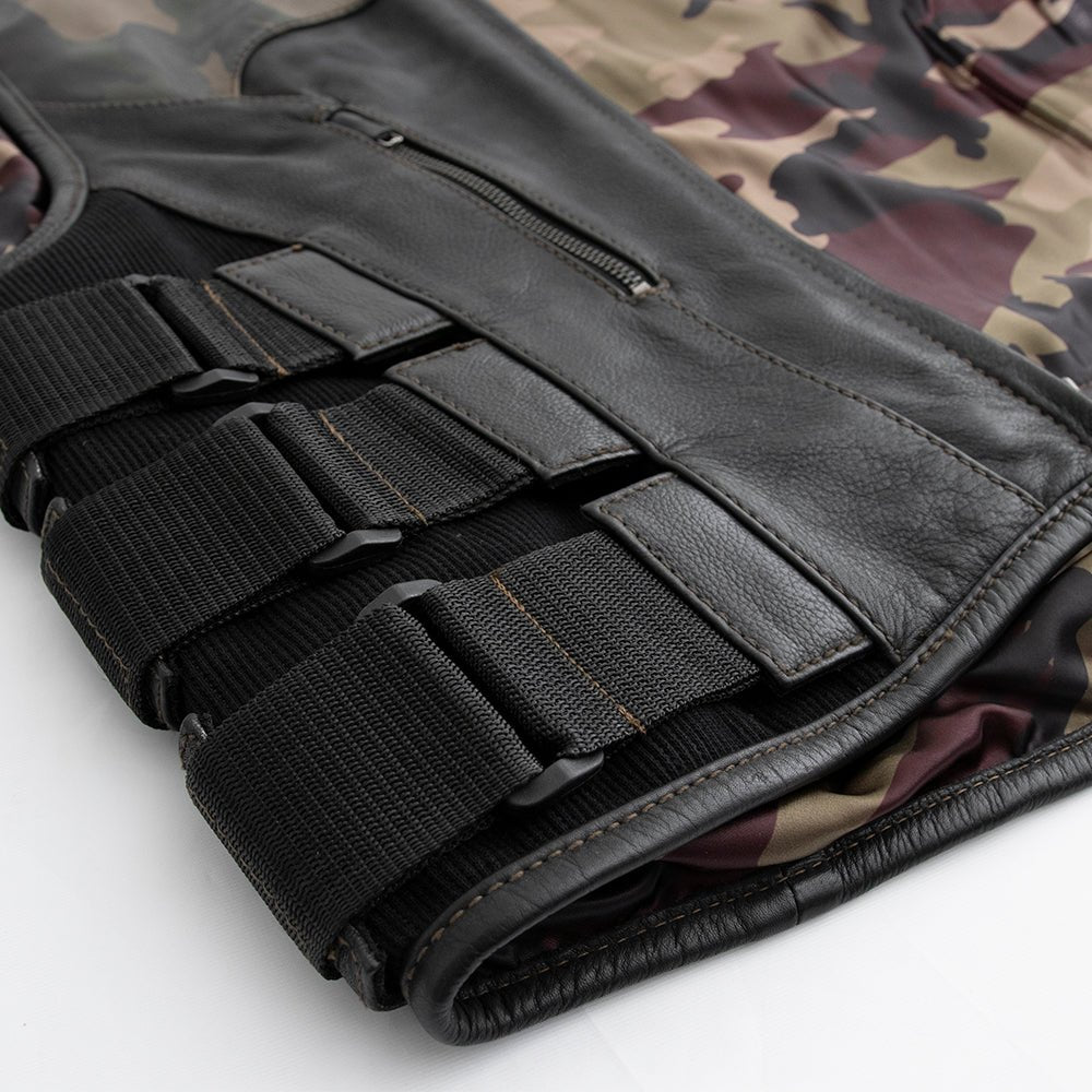 Predator - Men's Swat Style Leather Motorcycle Vest - Limited Edition Factory Customs First Manufacturing Company