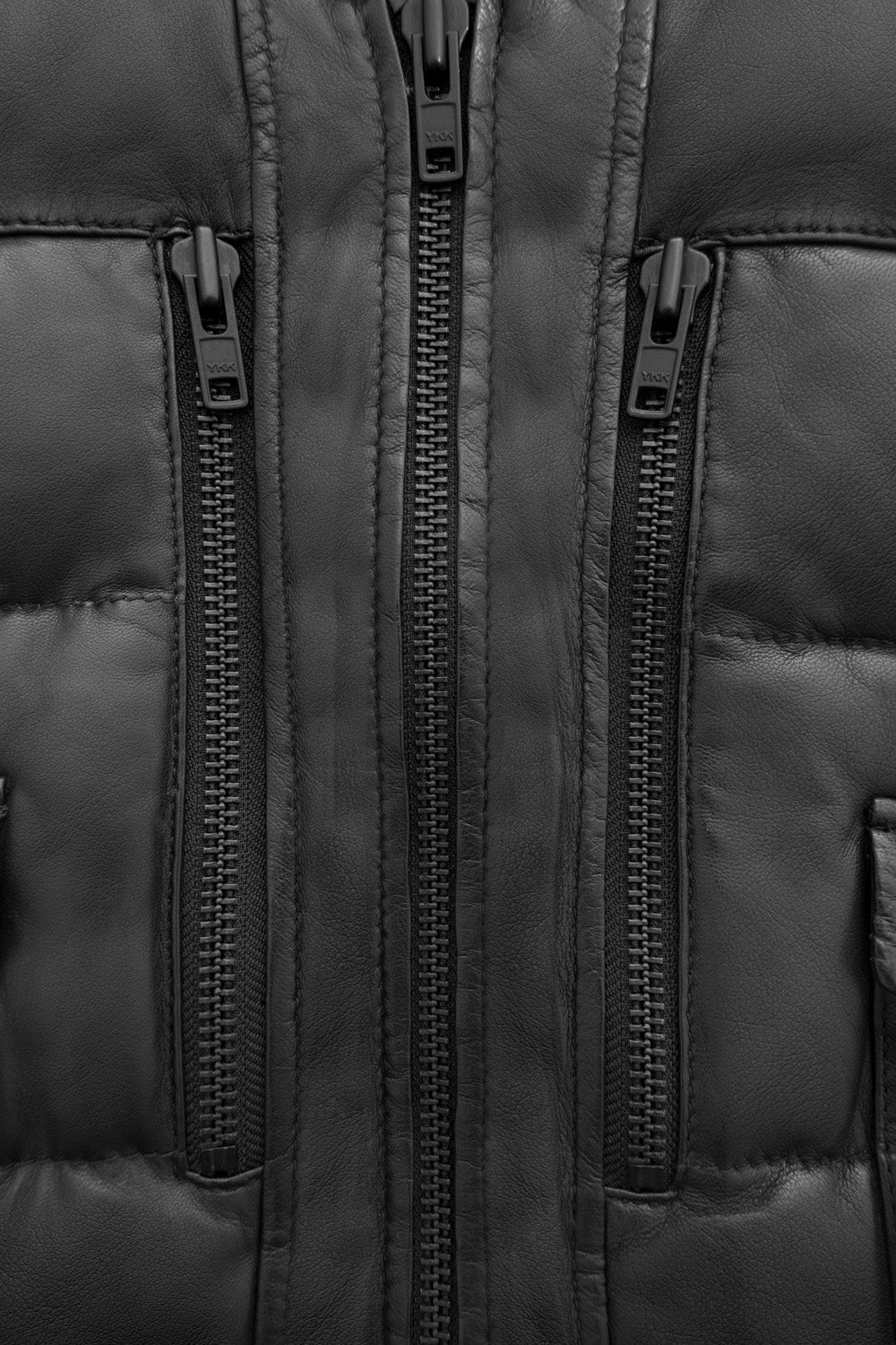 Jace Mens Puffer Leather Jacket Men's Puffer Jacket FMCo