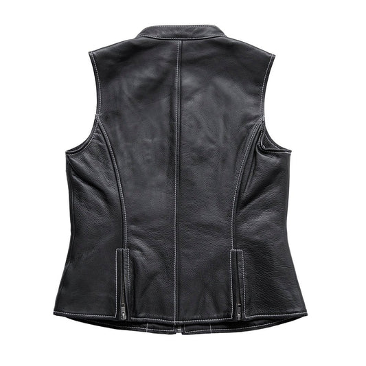 Quinn Women's Club Style Leather Vest - Limited Edition Factory Customs First Manufacturing Company