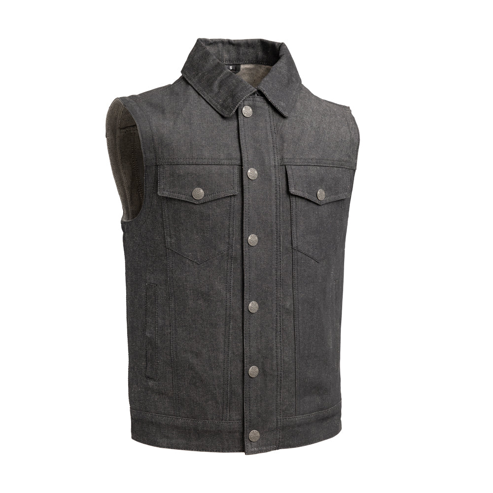 Rook - Vest Only - Men's Motorcycle Denim Vest Men's Denim Vest First Manufacturing Company Grey XS