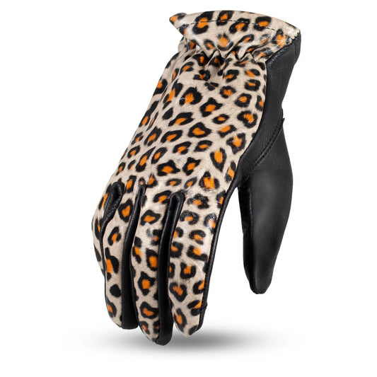 Roper Women's Motorcycle Leather Gloves Women's Gloves Accessories Cheetah XS
