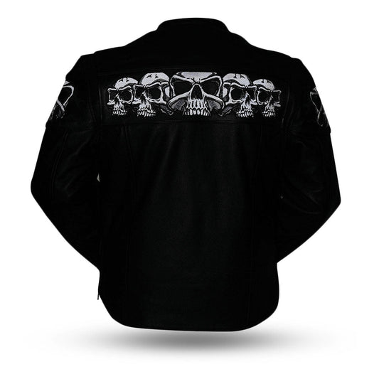 Savage Skulls Men's Motorcycle Leather Jacket Men's Leather Jacket Jackets