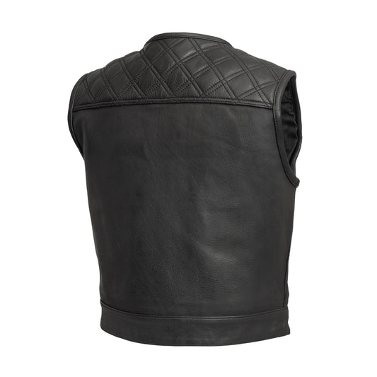 Shell Shock Men's Motorcycle Leather Vest (limited edition) Men's Leather Vest Vests