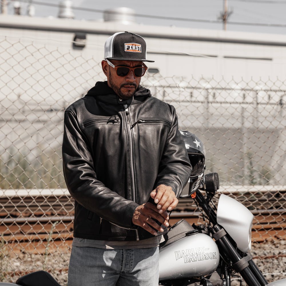 Street Cruiser Men's Motorcycle Leather Jacket (Copy) Men's Leather Jacket First Manufacturing Company