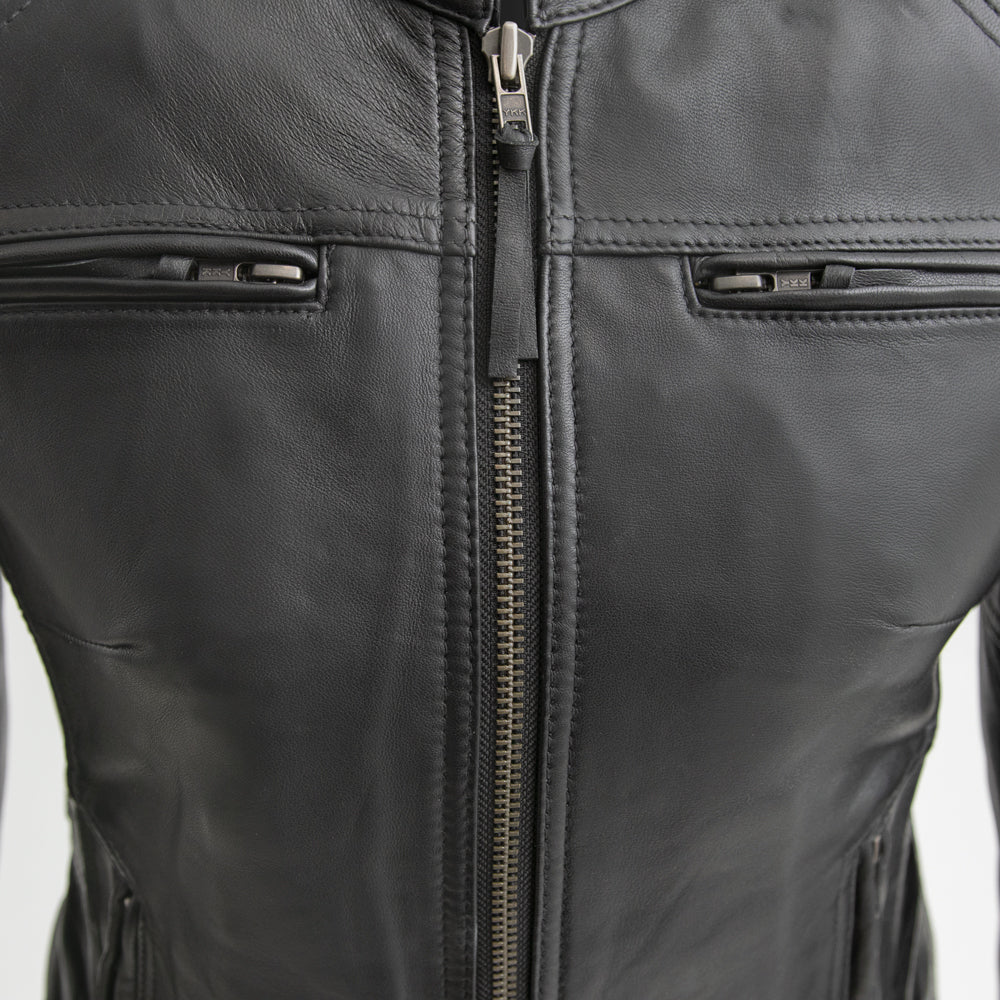 Supastar - Womens Motorcycle Leather Jacket Women's Leather Jacket First Manufacturing Company
