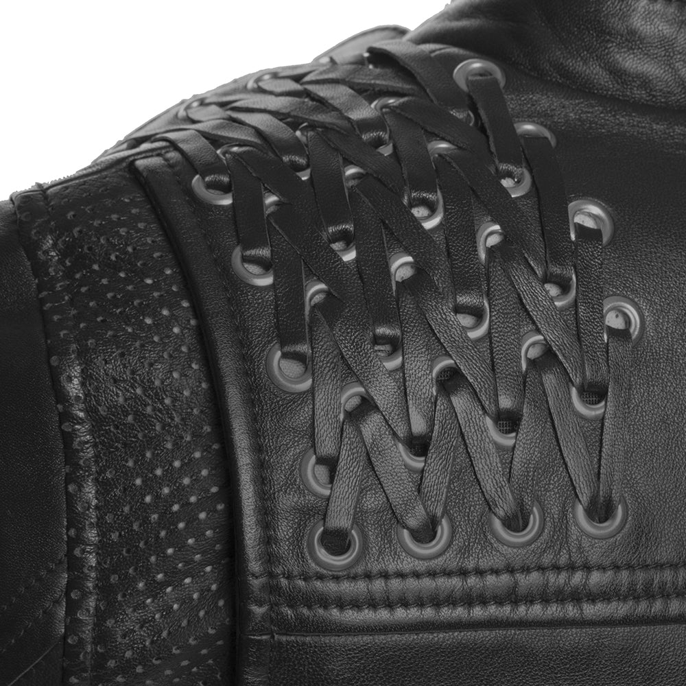 Black Widow - Women's Leather Motorcycle Jacket Women's Leather Jacket First Manufacturing Company