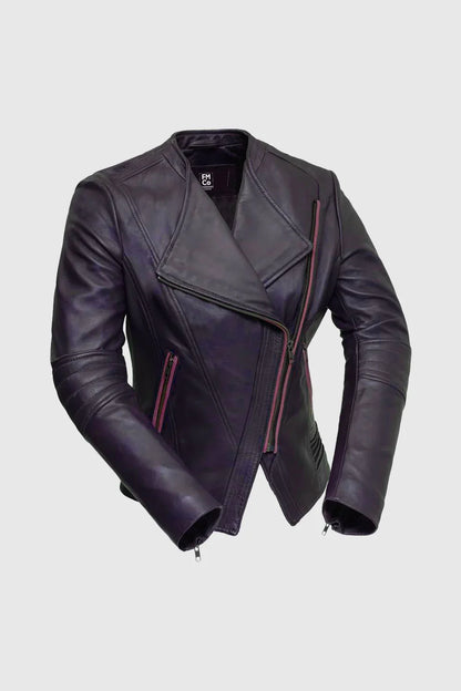 Trish Fashion Leather Jacket Women's Leather Jacket FMCo Violet XS 