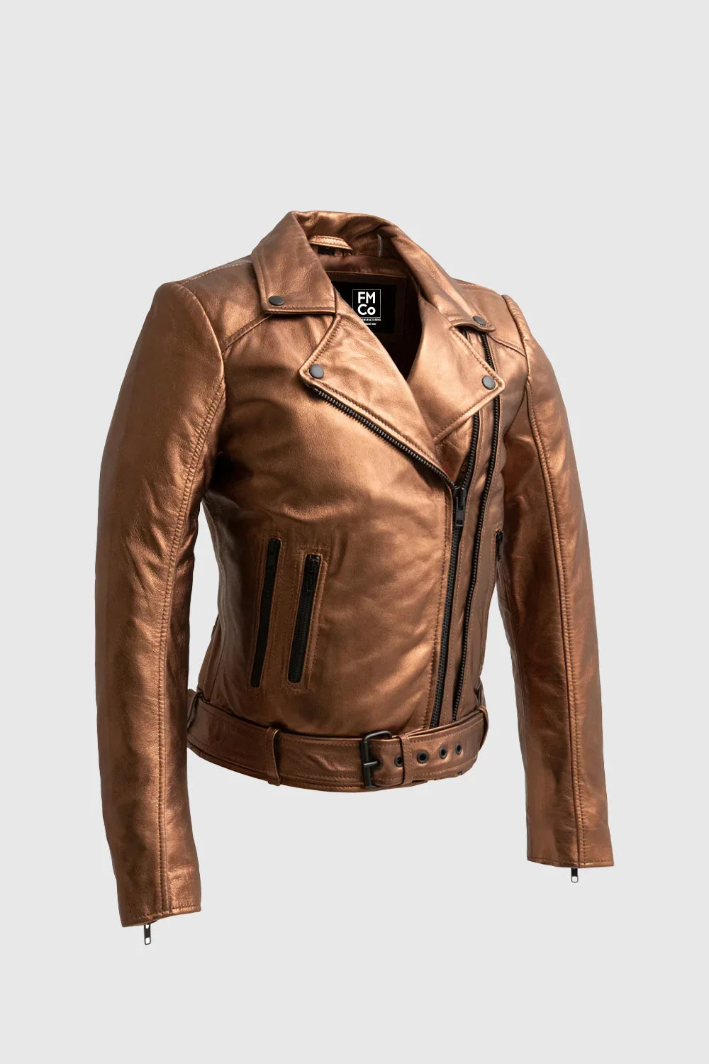Hazel Women's Lambskin Leather Jacket Women's Leather Jacket FMCo Bronze XS