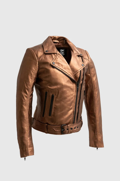 Hazel Women's Lambskin Leather Jacket Women's Leather Jacket FMCo Bronze XS